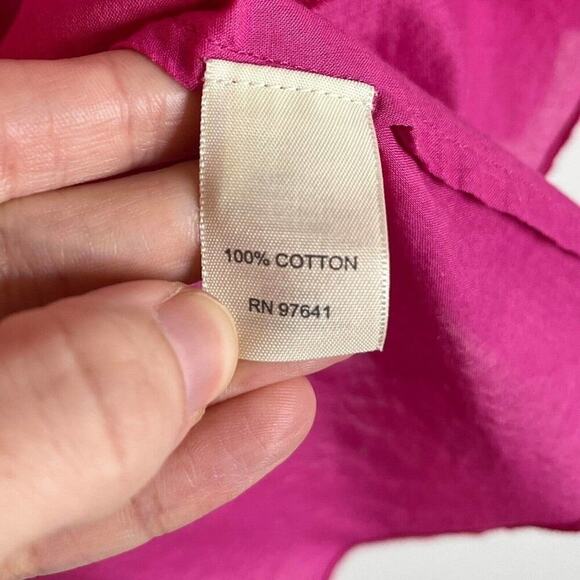 J. Jill Women's Peplum Top Size XS Pink 1/4 Button 3/4 Sleeve Lightweight Blouse - Picture 8 of 9